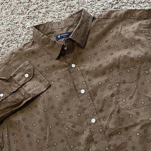 CREMIEUX CLASSICS Brown Print Long Sleeve‎ Button Down Shirt Men's XXL